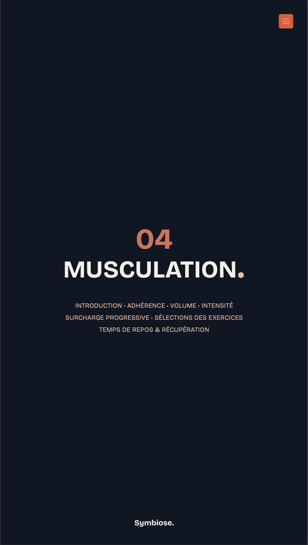 Sommaire du chapitre Musculation