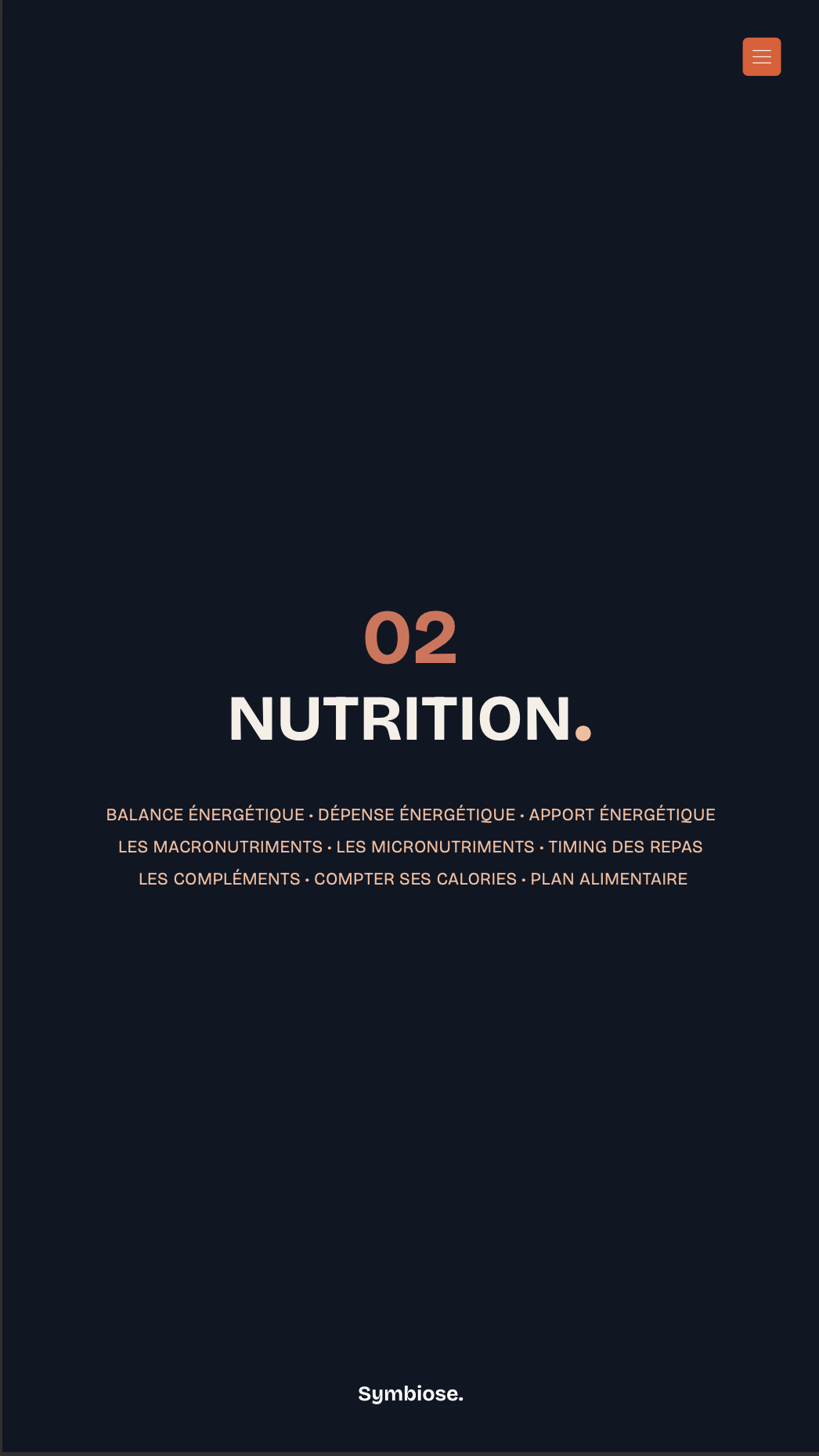 Sommaire du chapitre Nutrition