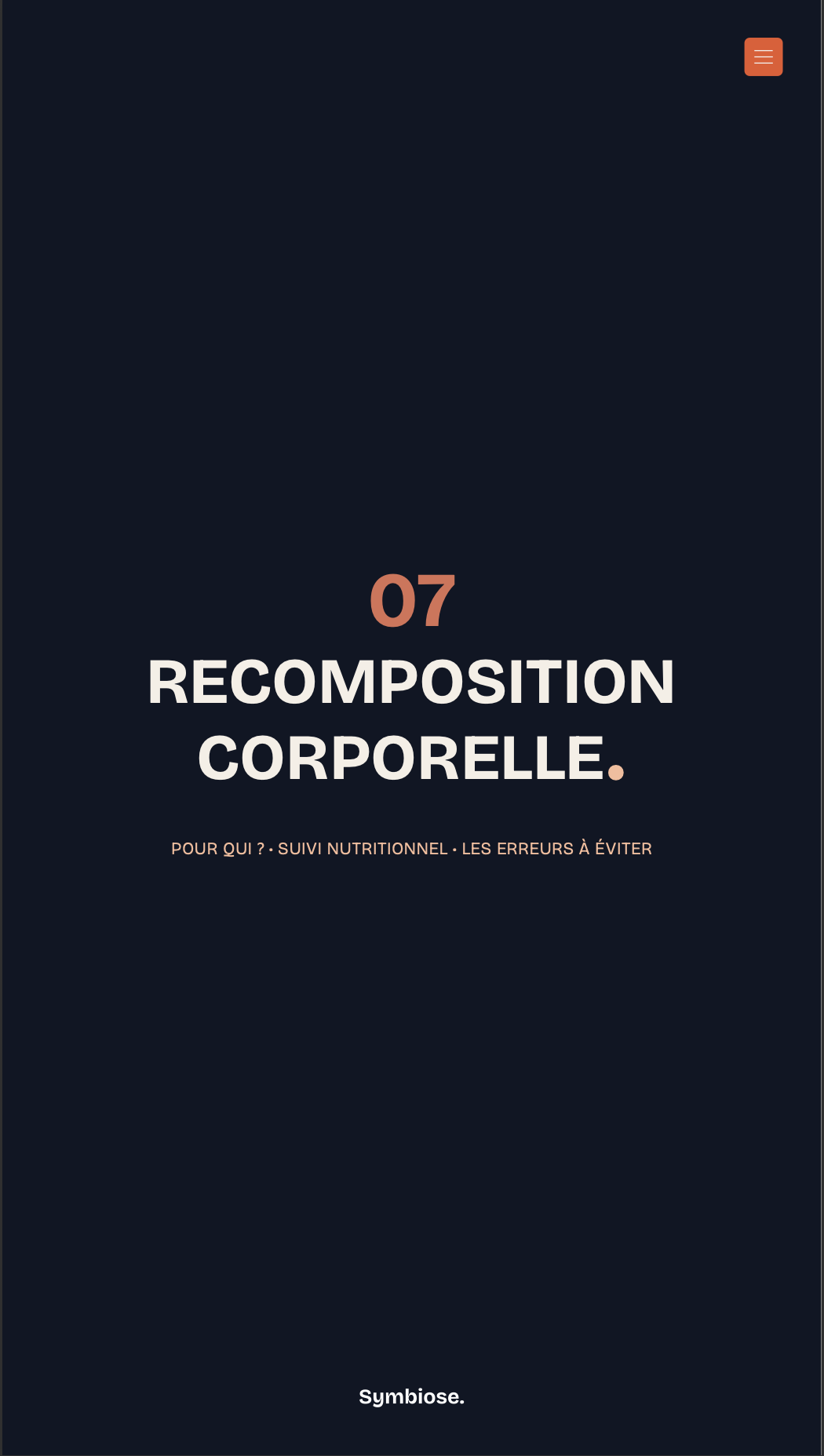 Sommaire des protocoles Prise de masse et Recomposition corporelle